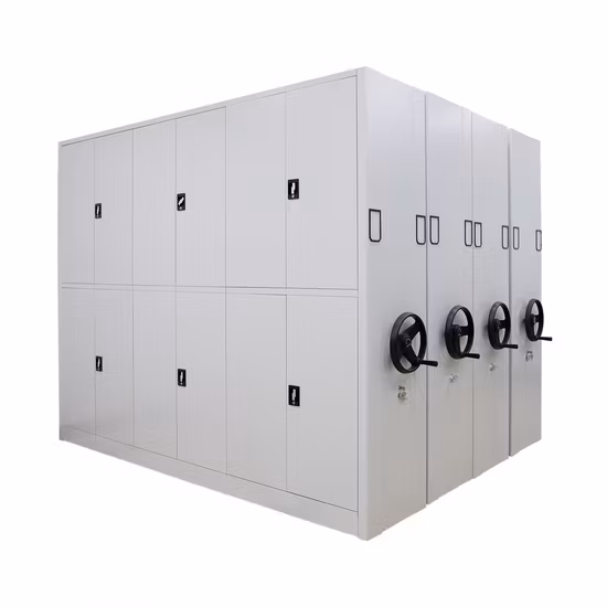 High Density Manual Mobile Shelving Bank Hospital Library Archive Mechanical Mobile Compactor