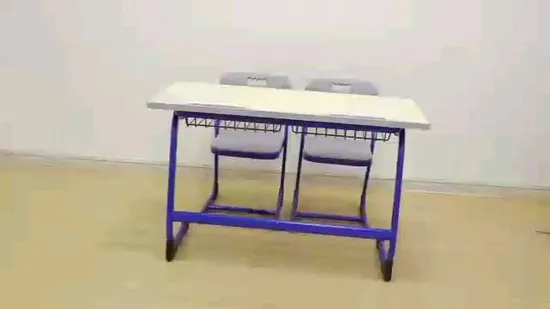 Wooden Metal Connected Classroom Double Table and Chair School Desk and Bench