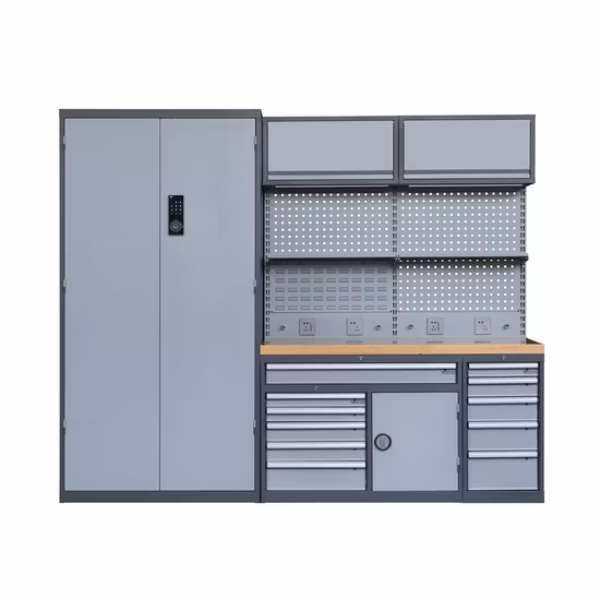 Newest Design Large Tool Cabinet Garage Storage Solutions Metal Workbench